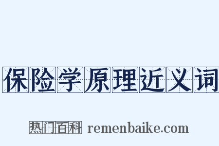 保险学原理近义词是什么意思的图片